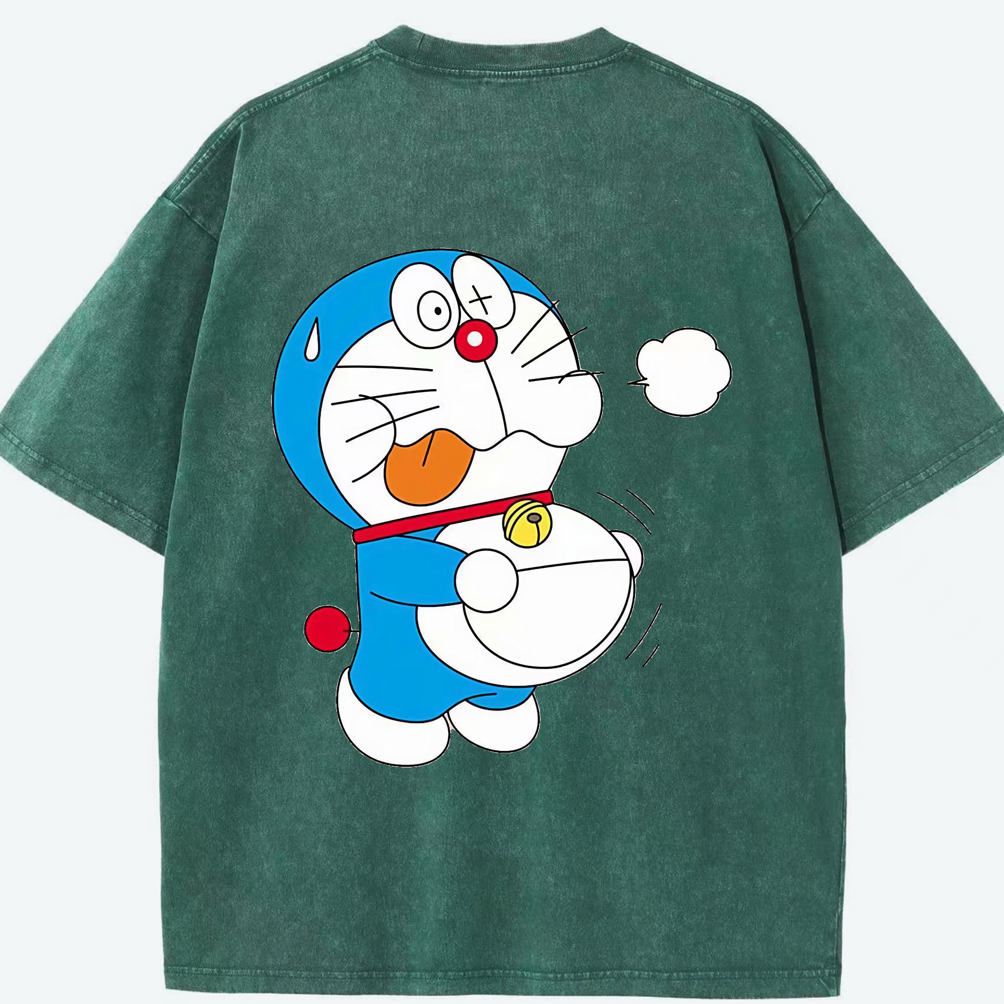 （画像用） ドラえもん Doraemon 綿100% ヴィンテージ風 半袖Tシャツ（背面プリント）